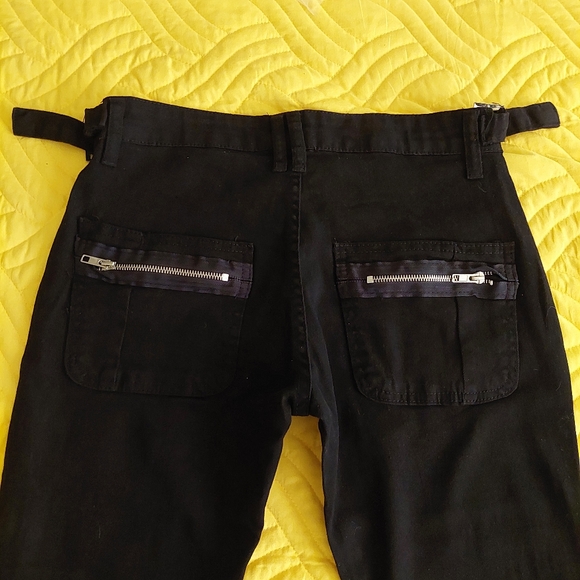 Goth N'Rock Denim Cargo with Rings & Zippers - Picture 3 of 10